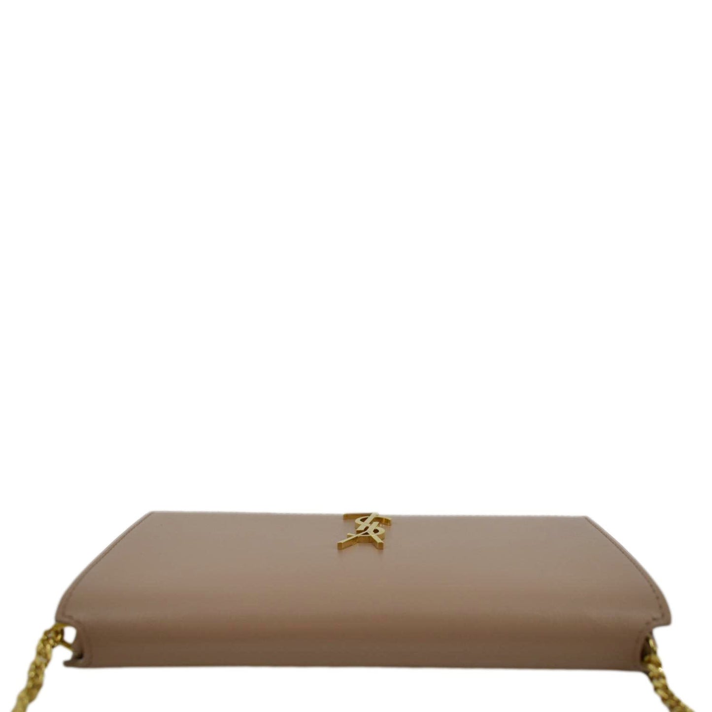 YVES SAINT LAURENT Cassandre Phone Holder Leather Shoulder Bag Dark Beige