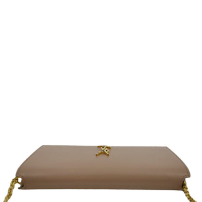 YVES SAINT LAURENT Cassandre Phone Holder Leather Shoulder Bag Dark Beige