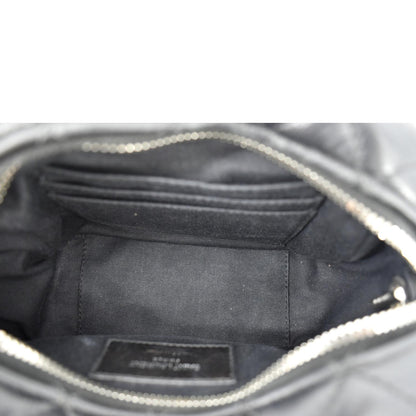 YVES SAINT LAURENT Y Mini Quilted Calfskin Leather Camera Bag Black