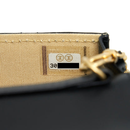Chanel pearl crush Belt Bag Black with  serial 30
