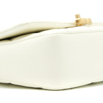 Chanel 22S Melody Medium Flap Bag Caviar White  (Microchip)