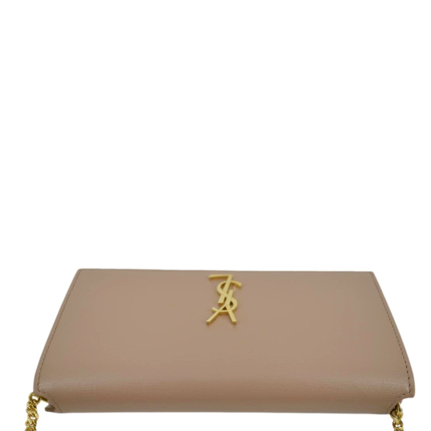 YVES SAINT LAURENT Cassandre Phone Holder Leather Shoulder Bag Dark Beige