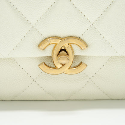 Chanel 22S Melody Medium Flap Bag Caviar White  (Microchip)