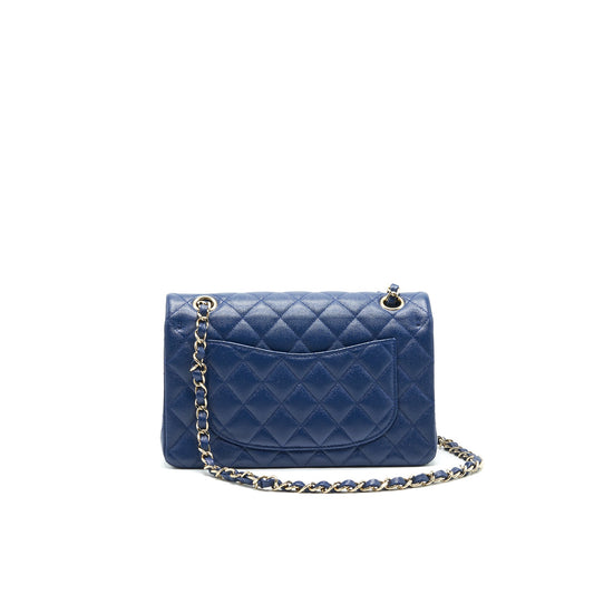 Chanel Classic Small Double Flap Caviar NAVY L
