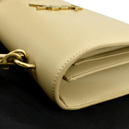 YVES SAINT LAURENT Monogram Sunset Medium Leather Shoulder Bag Beige