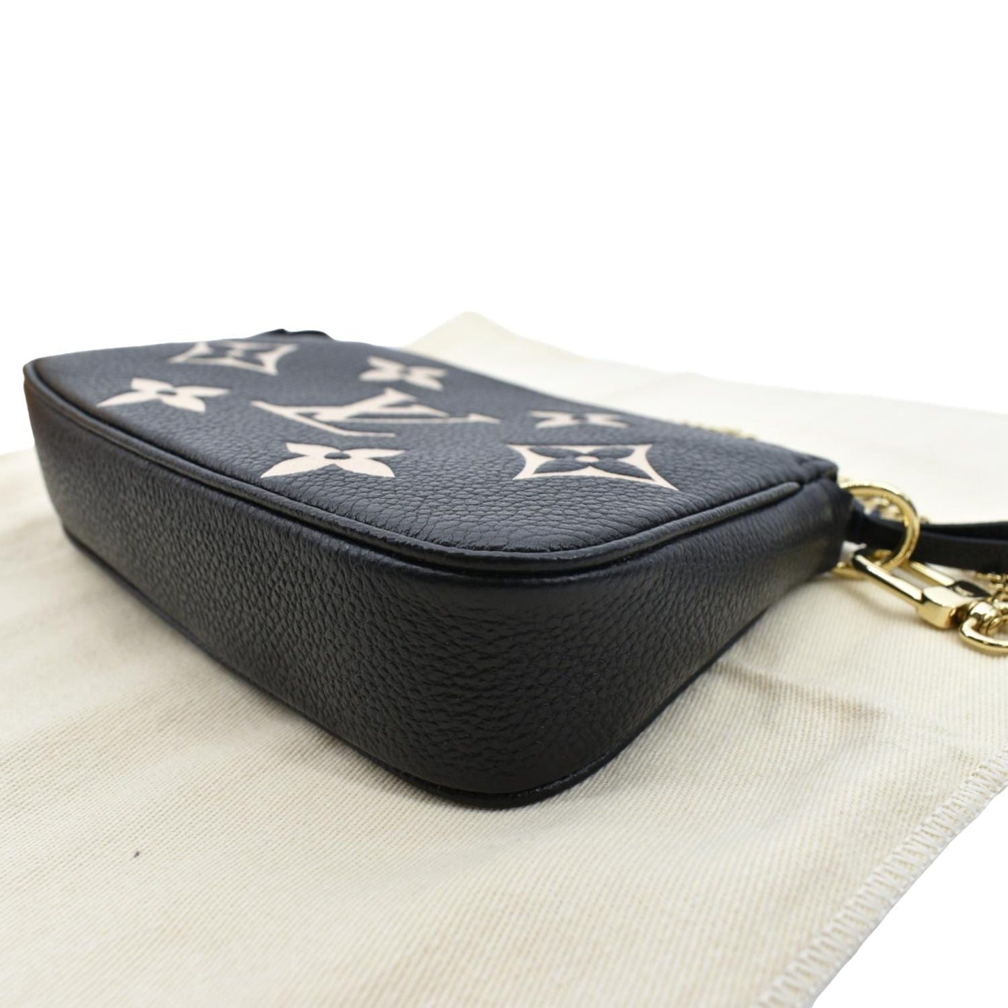 LOUIS VUITTON Mini Pochette Bicolor Monogram Empreinte Accessoires Pouch Black