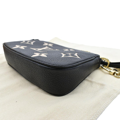 LOUIS VUITTON Mini Pochette Bicolor Monogram Empreinte Accessoires Pouch Black