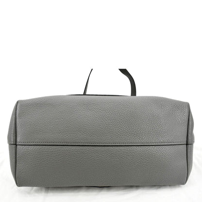 PRADA Vitello Daino Leather Tote Bag Dark Grey