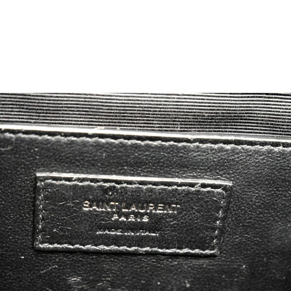YVES SAINT LAURENT Small Envelope Matelassé Leather Shoulder Bag Black