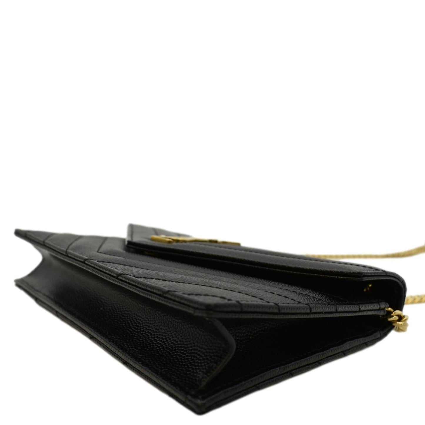 YVES SAINT LAURENT Cassandre Matelasse Chain Wallet Crossbody Bag Black