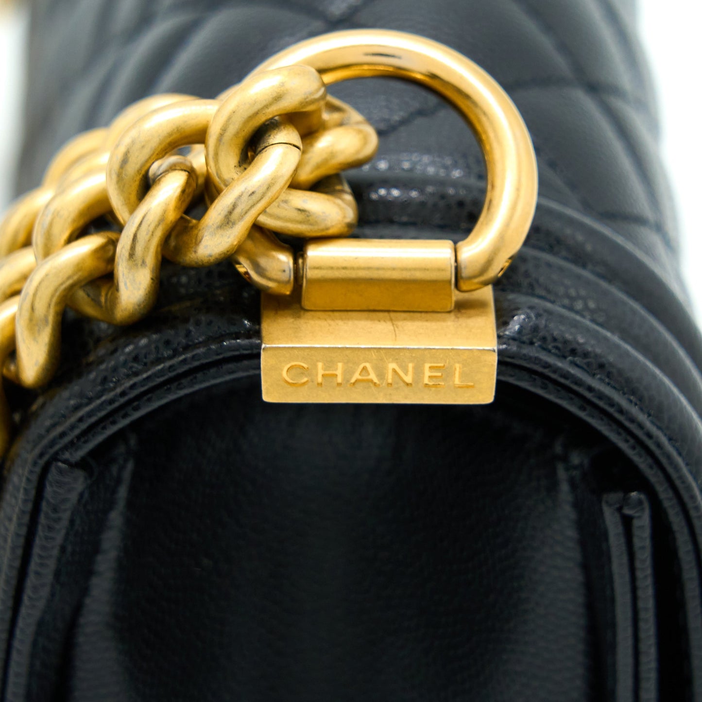 Chanel Medium Boy Bag Caviar Black Brushed
