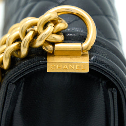 Chanel Medium Boy Bag Caviar Black Brushed