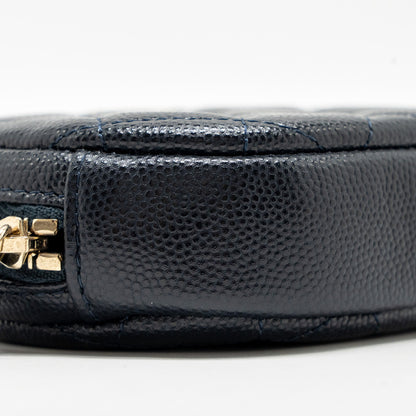 Chanel Mini Zipper Coin Purse Caviar Navy L