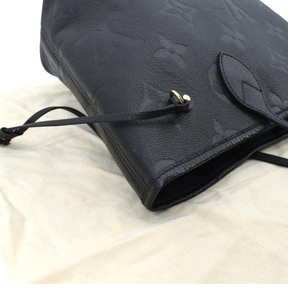 LOUIS VUITTON Neverfull MM Monogram Empreinte Tote Bag Black