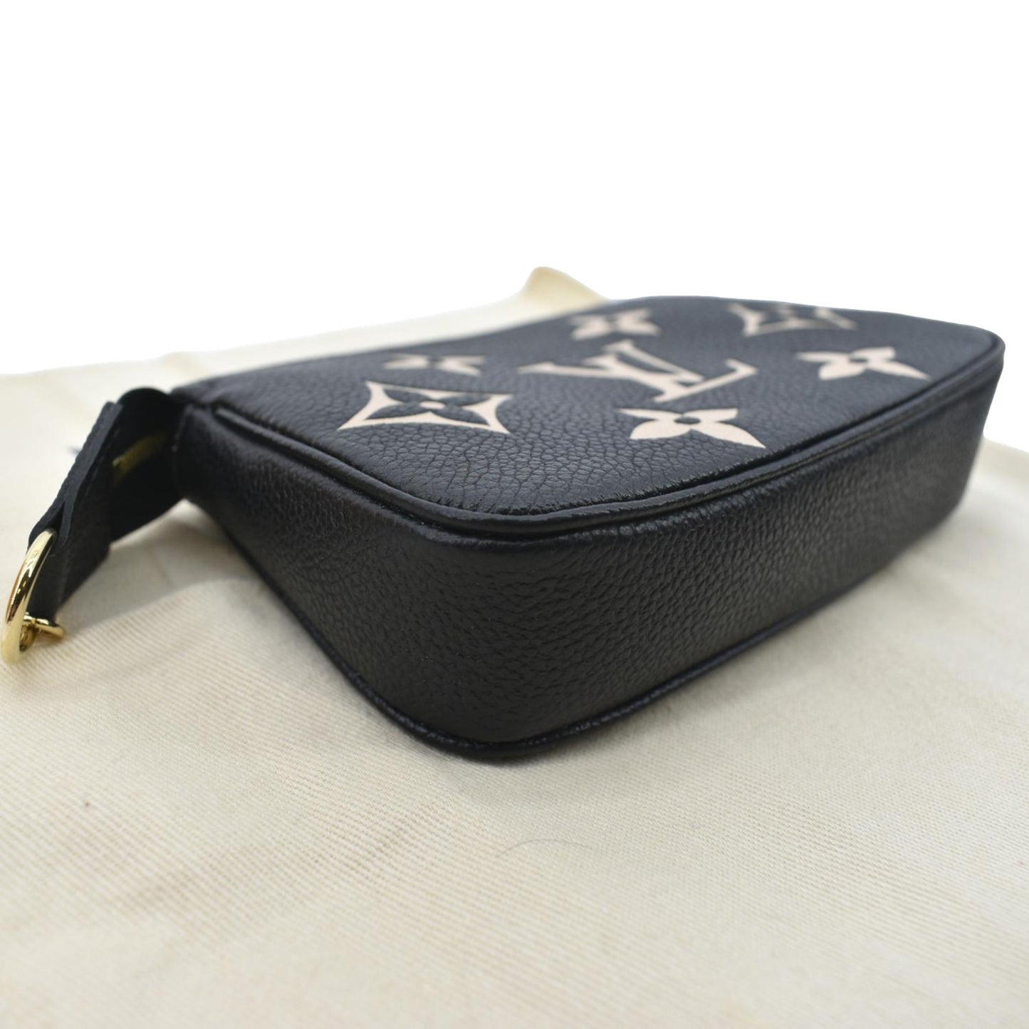LOUIS VUITTON Mini Pochette Bicolor Monogram Empreinte Accessoires Pouch Black