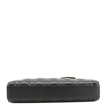 CHRISTIAN DIOR Lady D-Joy Medium Cannage Leather Shoulder Bag Black