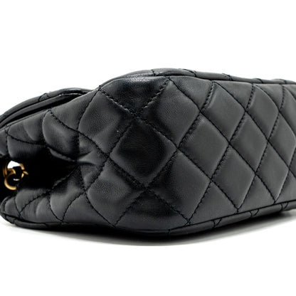 chanel pearl crush mini square flap bag lambskin black  (microchip)