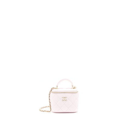 Chanel 22p mini vanity case lambskin pink