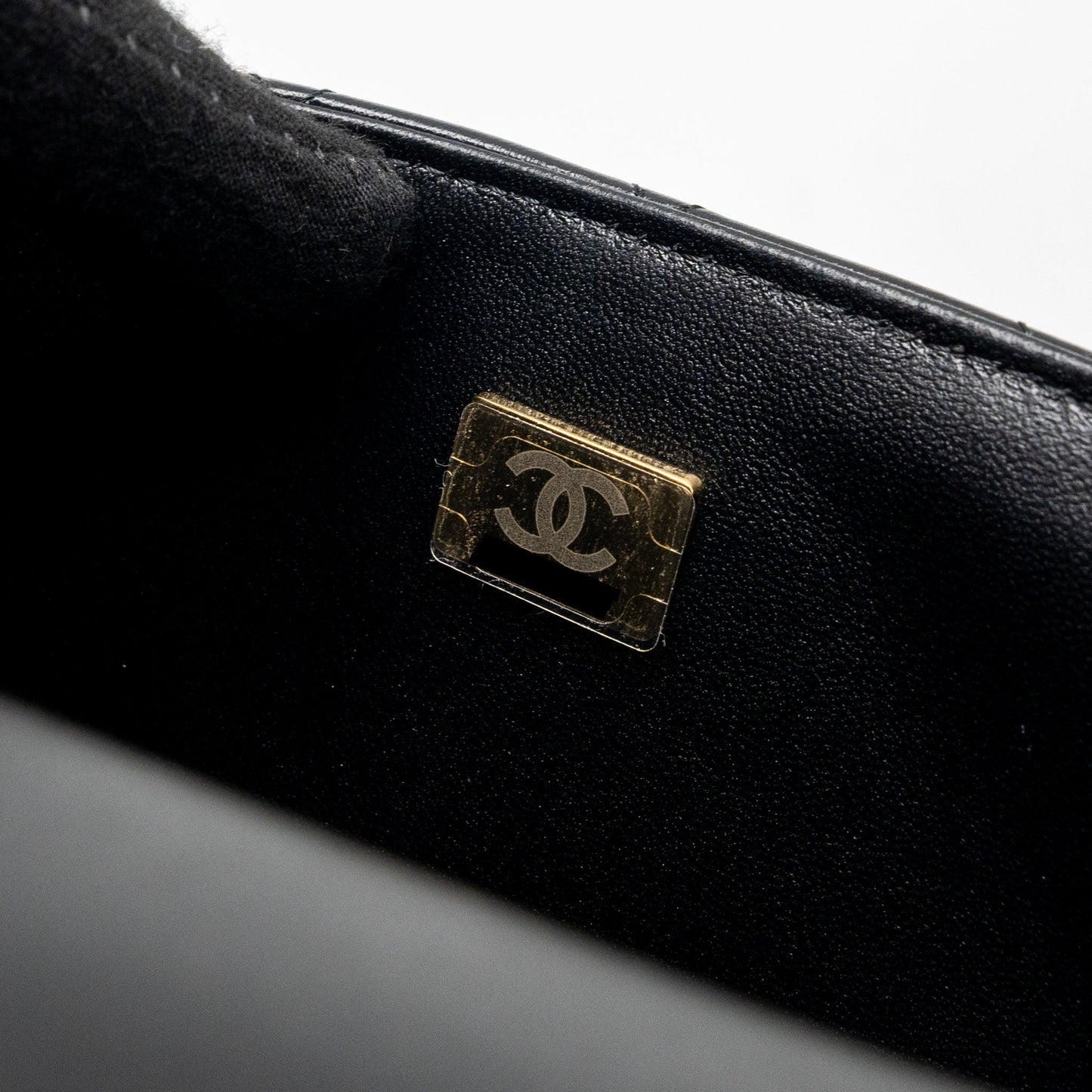 Chanel Mini Square Flap Bag Lambskin Black L (microchip)
