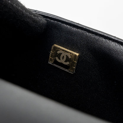 Chanel Mini Square Flap Bag Lambskin Black L (microchip)