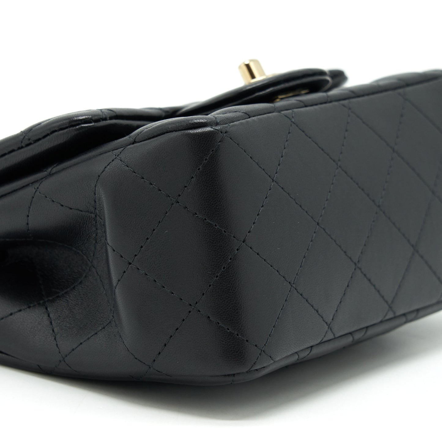 Chanel Mini Square Flap Bag Lambskin Black L