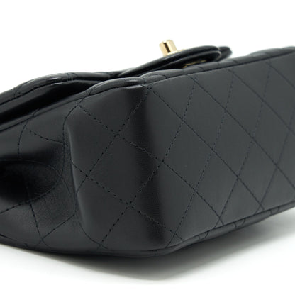 Chanel Mini Square Flap Bag Lambskin Black L
