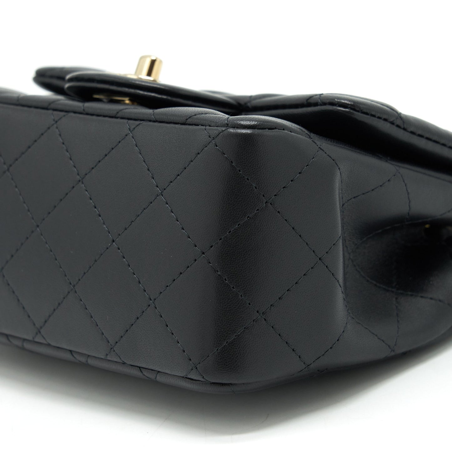 Chanel Mini Square Flap Bag Lambskin Black L