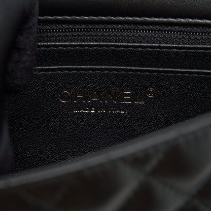 Chanel Mini Square Flap Bag Lambskin Black L