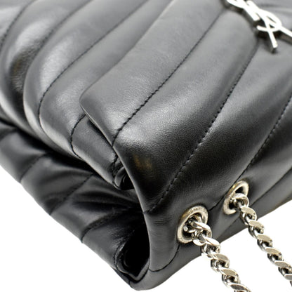 YVES SAINT LAURENT Loulou Small Matelasse Leather Chain Shoulder Bag Black