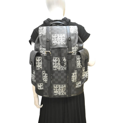 LOUIS VUITTON Christopher Nemeth Damier Graphite Backpack Bag Black