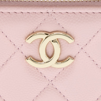Chanel 22S Top Handle Vanity Bag Caviar Light Pink L (Microchip)