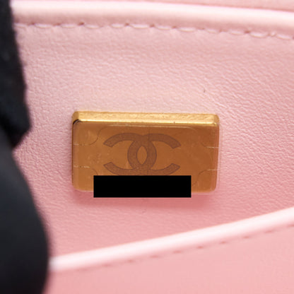 Chanel 22S Top Handle Vanity Bag Caviar Light Pink L (Microchip)