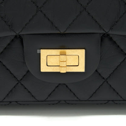 Chanel Mini 2.55 Reissue Flap Bag Aged Calfskin Black Brushed