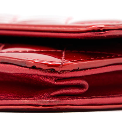 Chanel Boy Wallet On Chain Patent Metallic Red