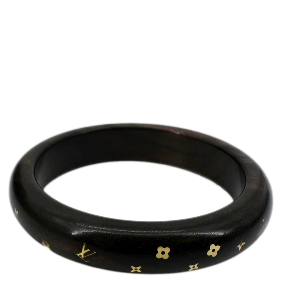 LOUIS VUITTON Sylvania Tiger Wood Brass Bangle Brown