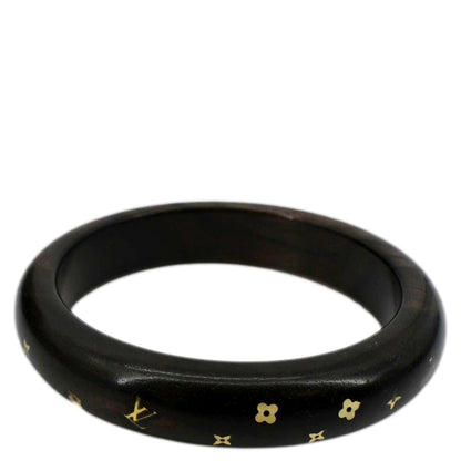 LOUIS VUITTON Sylvania Tiger Wood Brass Bangle Brown