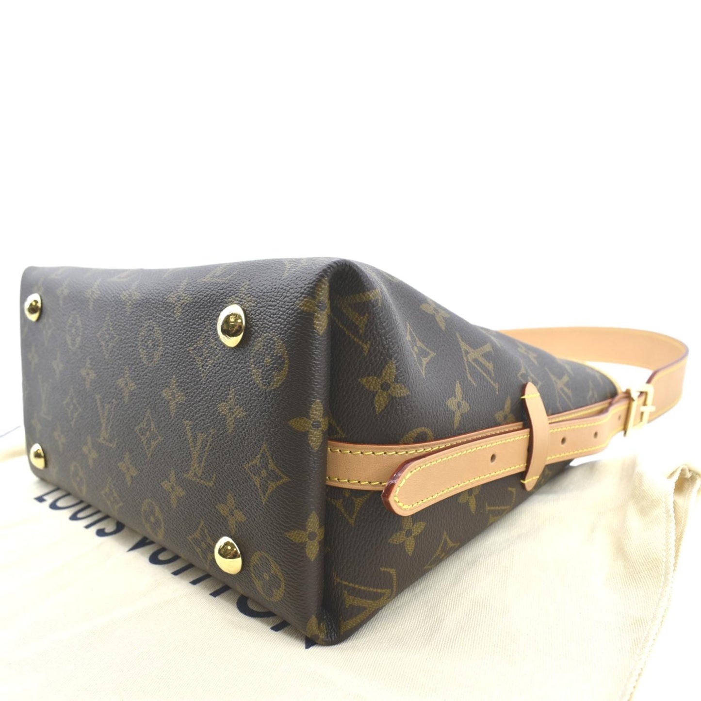 LOUIS VUITTON Carryall PM Monogram Canvas Shoulder Bag Brown