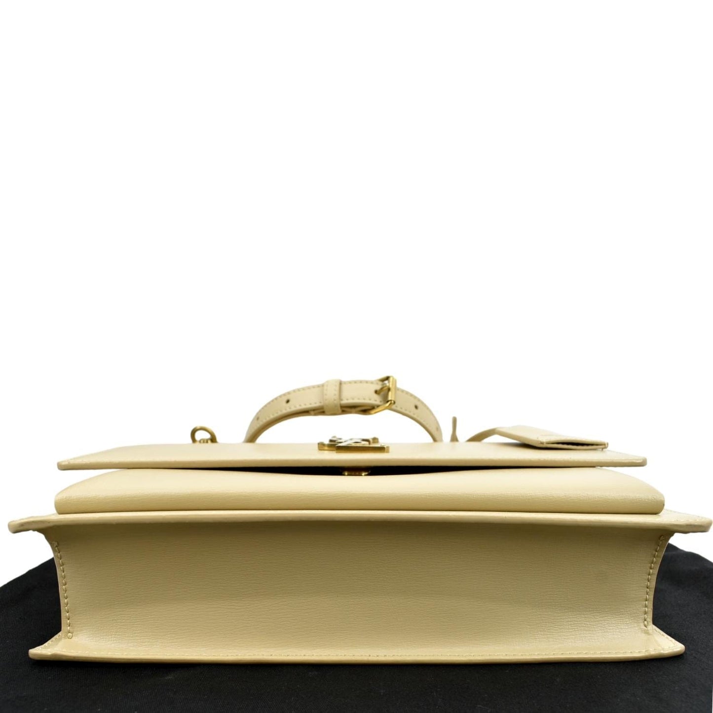 YVES SAINT LAURENT Monogram Sunset Medium Leather Shoulder Bag Beige