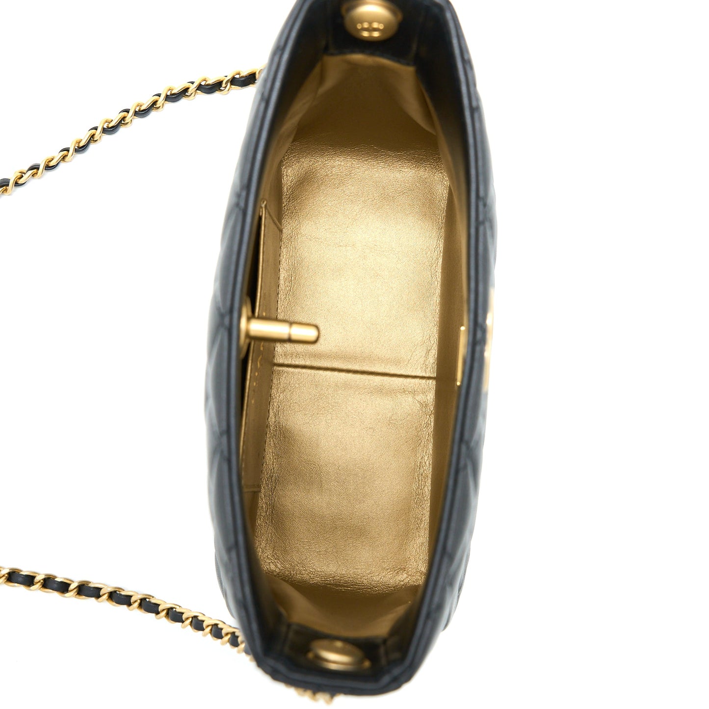 Chanel Pearl Crush Hobo Bag Lambskin Black  (Microchip)