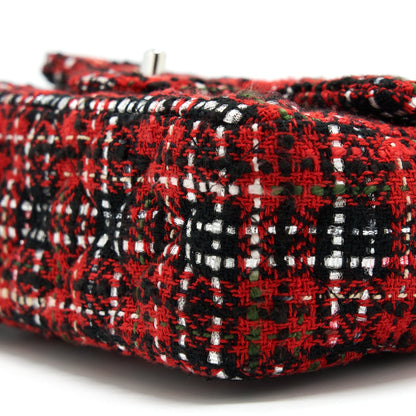 Chanel Mini Rectangular Flap Bag Tweed Red/ Black