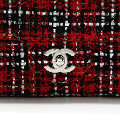 Chanel Mini Rectangular Flap Bag Tweed Red/ Black