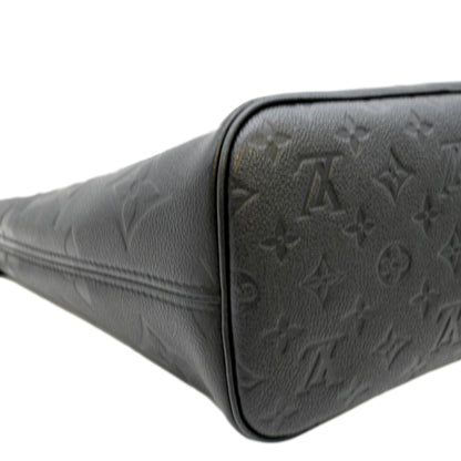 LOUIS VUITTON Neverfull MM Monogram Empreinte Leather Tote Bag Black