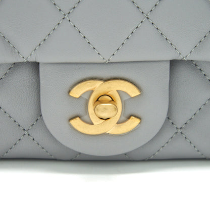 Chanel 21B Pearl Crush mini square Flap Bag grey