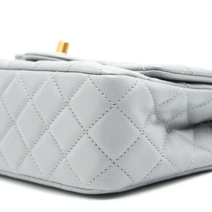 Chanel 21B Pearl Crush mini square Flap Bag grey