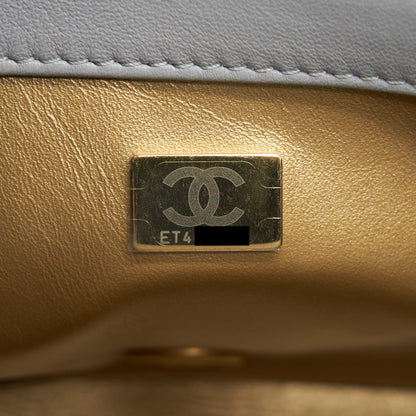 Chanel 21B Pearl Crush mini square Flap Bag grey