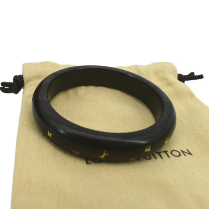 LOUIS VUITTON Sylvania Tiger Wood Brass Bangle Brown