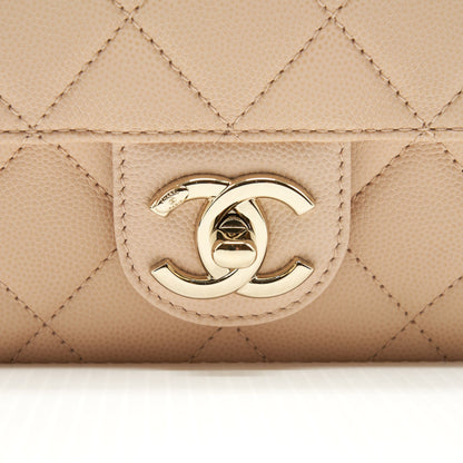 Chanel 21K Crossbody Bag Caviar Light Beige L