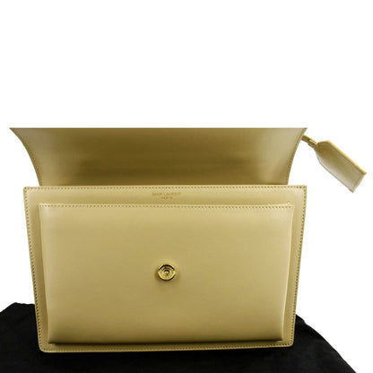 YVES SAINT LAURENT Monogram Sunset Medium Leather Shoulder Bag Beige