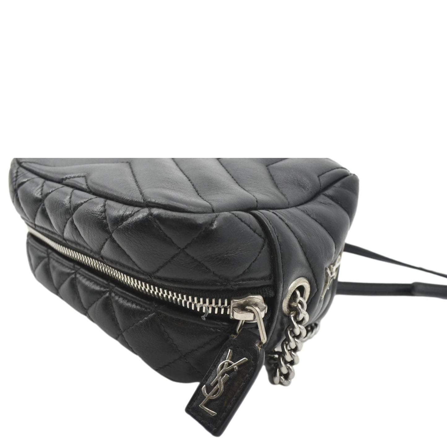 YVES SAINT LAURENT Y Mini Quilted Calfskin Leather Camera Bag Black