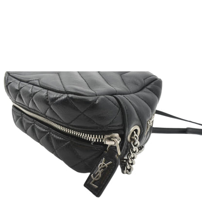 YVES SAINT LAURENT Y Mini Quilted Calfskin Leather Camera Bag Black
